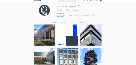 HSHansen-profil på Instagram